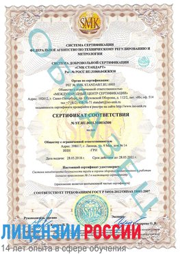 Образец сертификата соответствия Уфа Сертификат OHSAS 18001