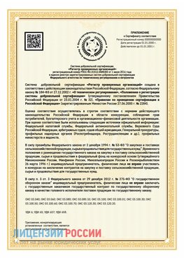 Приложение к сертификату для ИП Уфа Сертификат СТО 03.080.02033720.1-2020
